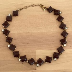 JCrew Statement Necklace Deep Purple with Diamond Accents